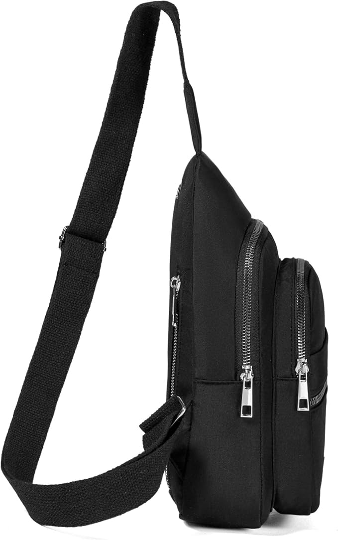 Cross Body Bag Small Sling Backpack Sling Bags Hiking Daypacks Crossbody Bags for Women Men - Silver Zipper