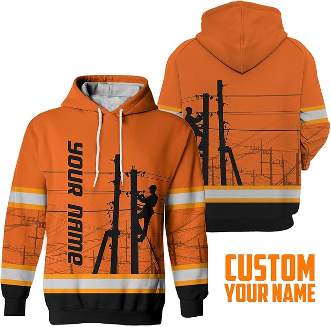 Matedecor High Visibility Hi Vis Hoodie for Men - Jobs Collection Custom Name Class 3 Reflective Safety Workwear