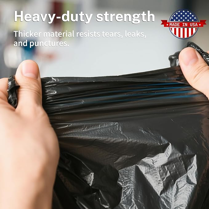 Trash Bags 30-33 Gallon, Black - Medium Duty 250 Count Bulk Pack | 32" x 38" | Durable & Tear-Resistant Garbage Bags for Home, Commercial, Construction & Outdoor Use | Made in USA