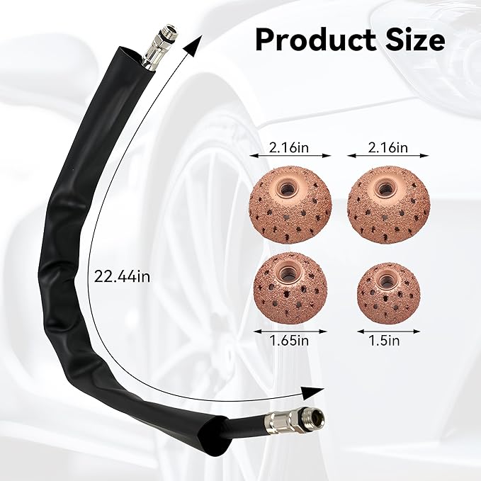 Air Tire Repair Polish Patch Tools Kit, with 2500 RPM Low Speed Air Tire Buffer, Tire Inner Liner Scrapper, Patch Roller, Tire Buffer Wheel