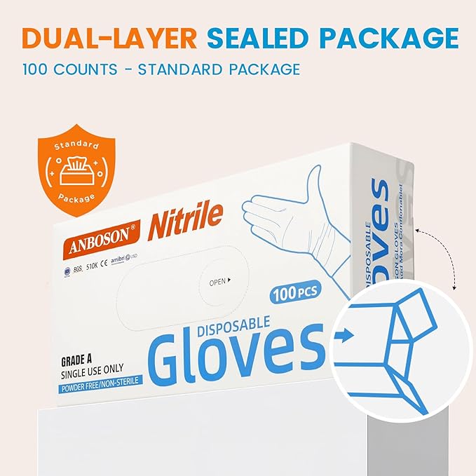 6 mil Disposable Nitrile Gloves, Heavy Duty Disposable Glove, Cooking Gloves, Latex Free, Powder Free