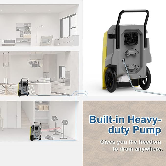 AlorAir 180 Pints Commercial Dehumidifier with Pump Drain Hose, Smart Wi-Fi Dehumidifier for Large Basement, Industrial or Commercial Space, Smart Wi-Fi, 5 Years Limited Warranty