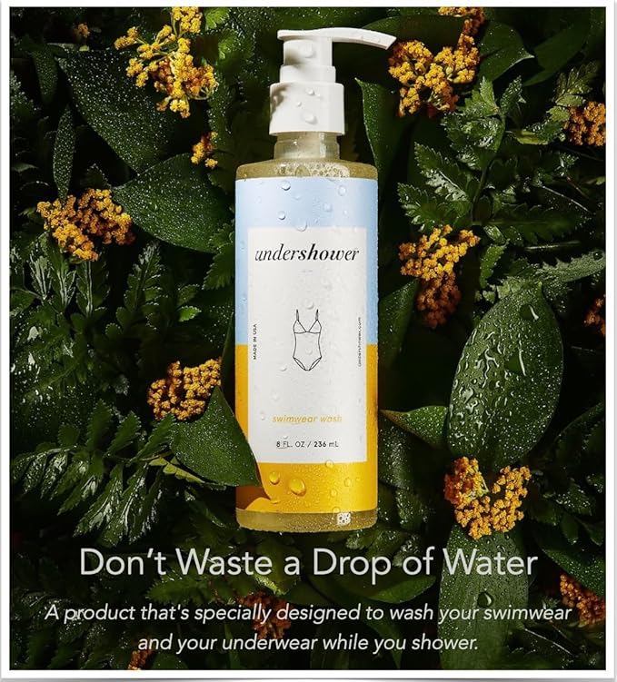Undershower Swimwear Detergent, 75 to 100 Washes, Delicate Hand Wash Detergent for Shower, Laundry Sink Soap for Strong Odors and Blood Stain Removal, Non-Toxic and pH Neutral Enzyme Formula, 8 Fl Oz