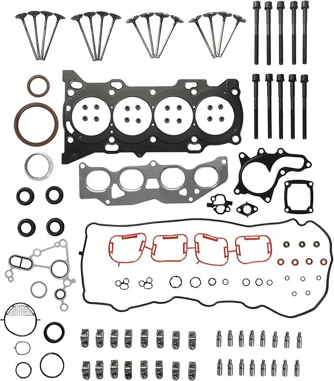 Engine Overhaul Rebuild Kit Rocker Arms Lifters Kit Timing Chain Kit VVT Head Gasket Set Water Pump & Oil Pump Fit For Toyota Camry Rav4 Highlander Scion tC VENZA Avalon 2.5L 2.7L 2ARFE 2009-2018