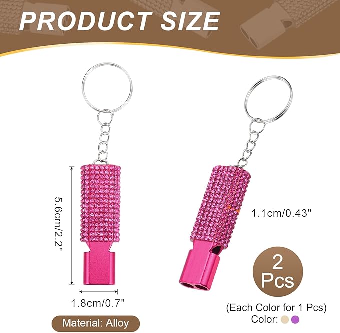 PATIKIL Emergency Whistle with Keychain, Bling Safety Survival Whistles Rescue Signaling Loud for Outdoor Camping Hiking Boating Hunting Fishing