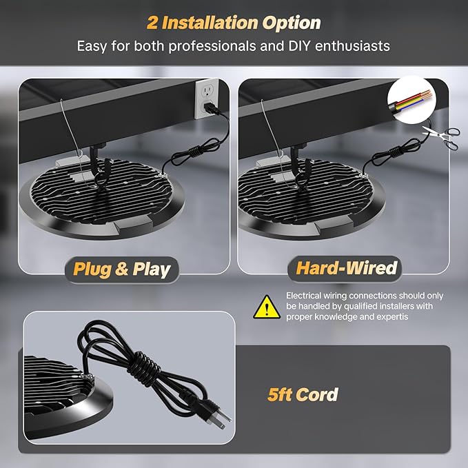 AIKVSXER 300W LED High Bay Light 30000LM UFO Shop Light 6000K Daylight Commercial Bay Lighting IP65 Waterproof for Warehouse Garage Barn Factory Workshop 5FT Cord with US Plug 18 Pack