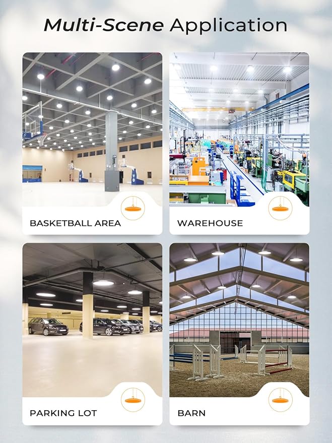 150W UFO LED High Bay Lights 22500LM, IP65 Waterproof Led Shop Lights & Garage Lights, 120-277V Wide Voltage for Warehouse Workshop Factory Gym Barn (10 Pack)