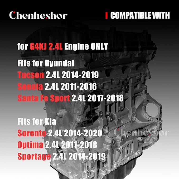 G4KJ 2.4L Engine Rebuild Overhaul Kit Crankshaft Connecting Rod Piston Gasket Kit Compatible with Hyundai Tucson Sonata Fe Fits for Kia Sorento Optima Sportage 2.4L 2011-2020 23111-2G200 23510-2G500