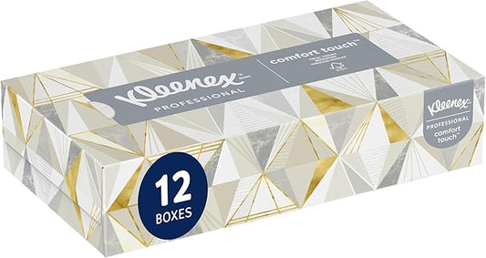 Kleenex® Professional Facial Tissue, Bulk (03076), 2-Ply, White, Flat Facial Tissue Boxes for Business, Convenience Case (125 Tissues/Box, 12 Boxes/Case, 1,500 Tissues/Case)