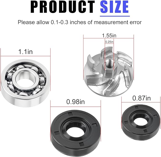 Water Pump Impeller & Gasket Rebuild Kit for Honda CR500R 1986-2001 19215-KA5-690