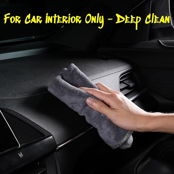 Upgraded 1600GSM Car Drying Towel 3-Pack Kit – 48"x24" Twist Loop Microfiber Towel for SUVs Trucks, Includes Glass Cloth & Interior Wipe – Absorbent Lint-Free Scratch-Free Towels Set