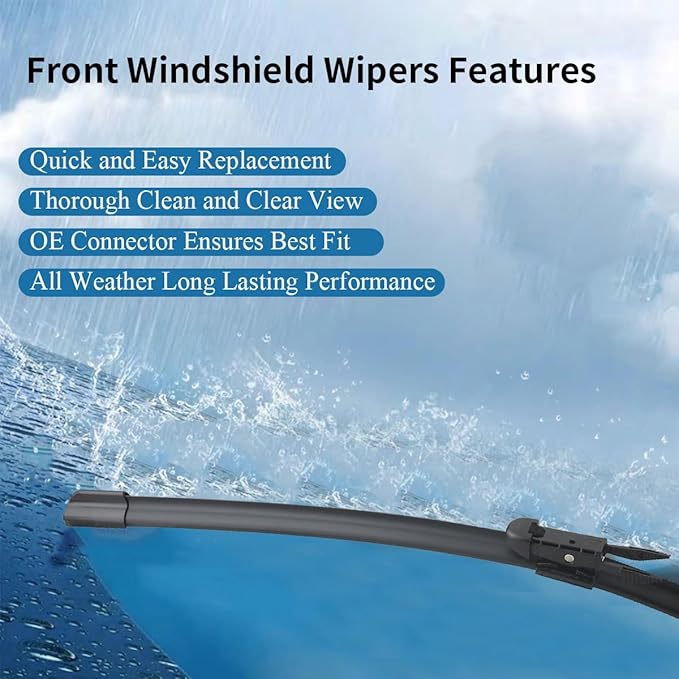 Windshield Wiper Blades for Ford Explorer 2020 2021 2022 2023 2024 2025-26" + 21" + 11" Rear - Complete Set of 3 Front and Back Replacement Wipers - All Weather Performance