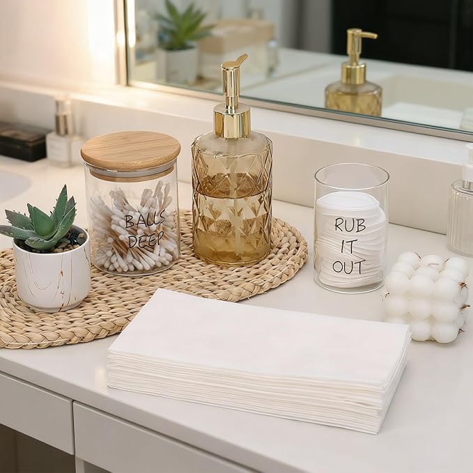 Moretoes 120 Pack Disposable Paper Hand Towels for Bathroom, Linen-Feel 12" x 17" Single-Use Bathroom Napkins for Guests, Disposable Cloth-Like Hand Tissue Paper