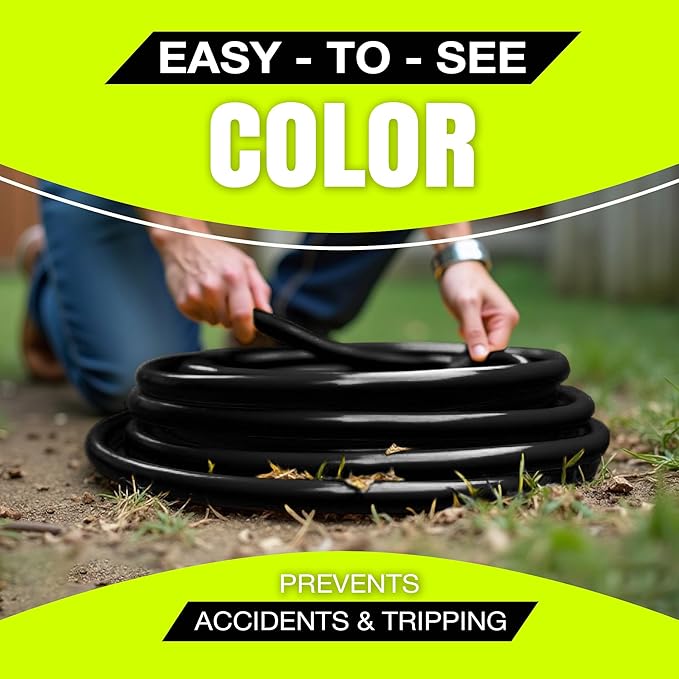6ft Outdoor/Indoor Extension Cord 14/3 Gauge Heavy Duty 3 Prong SJTW, Waterproof, Flexible Cold-Resistant Long Power Cord,15A 125V 1875W, Black by LifeSupplyUSA