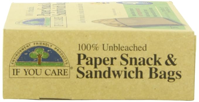 IF YOU CARE 100% Unbleached Paper Sandwich AND Snack Bags, 48 Count (Pack of 6)