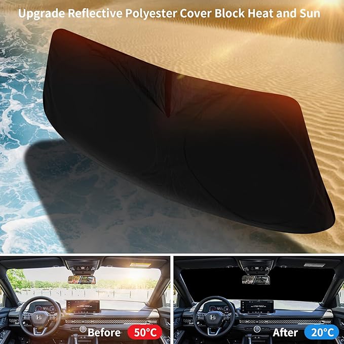for Toyota Corolla 2023 Windshield Sun Shade, Front Sunshade for 2022 Corolla Prius Yaris Sienna Toyota C-HR 2018-2024 Vehicle Sun Protector Front Window Auto Windshield Cover Car Accessorie