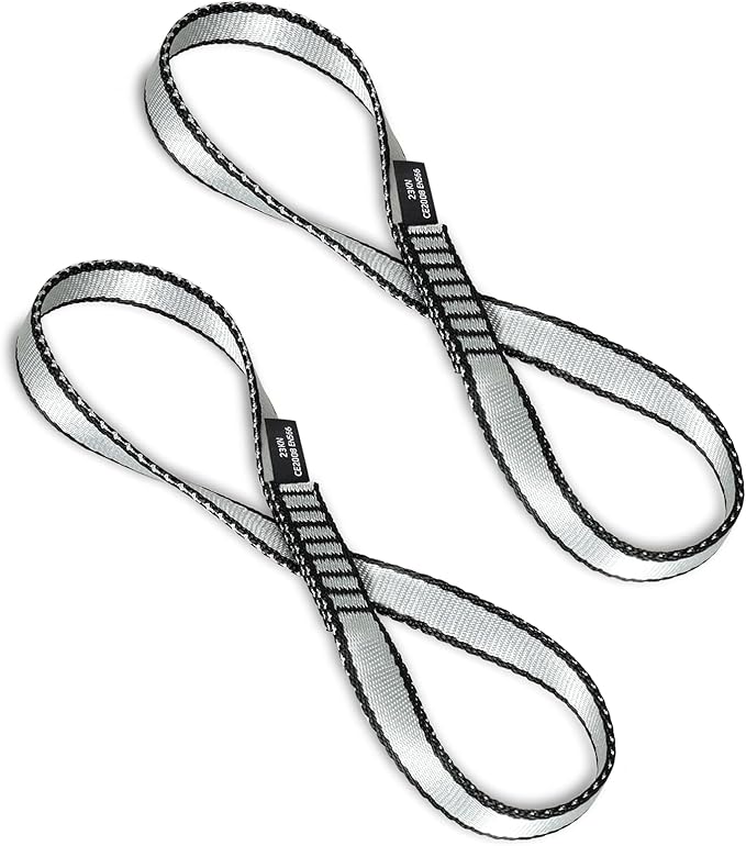 18MM Nylon Climbing Sling Runner - 23KN CE2008/EN566 Certified Outdoor Climbing Webbing for Rock Climbing, Rappelling, Mountaineering, Swing Gear, Outdoor Adventures & Emergency Anchoring