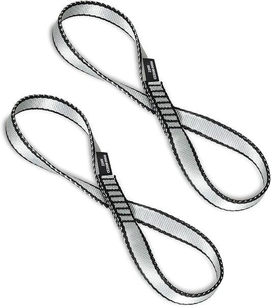 18MM Nylon Climbing Sling Runner - 23KN CE2008/EN566 Certified Outdoor Climbing Webbing for Rock Climbing, Rappelling, Mountaineering, Swing Gear, Outdoor Adventures & Emergency Anchoring