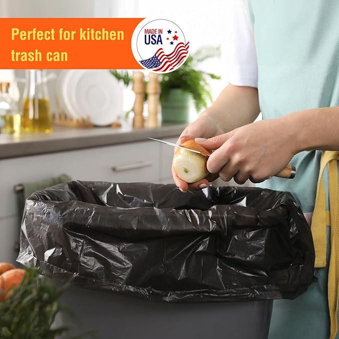 Delxo 33 Gallon Black Trash Bags,0.6 Mil, 752000 Count