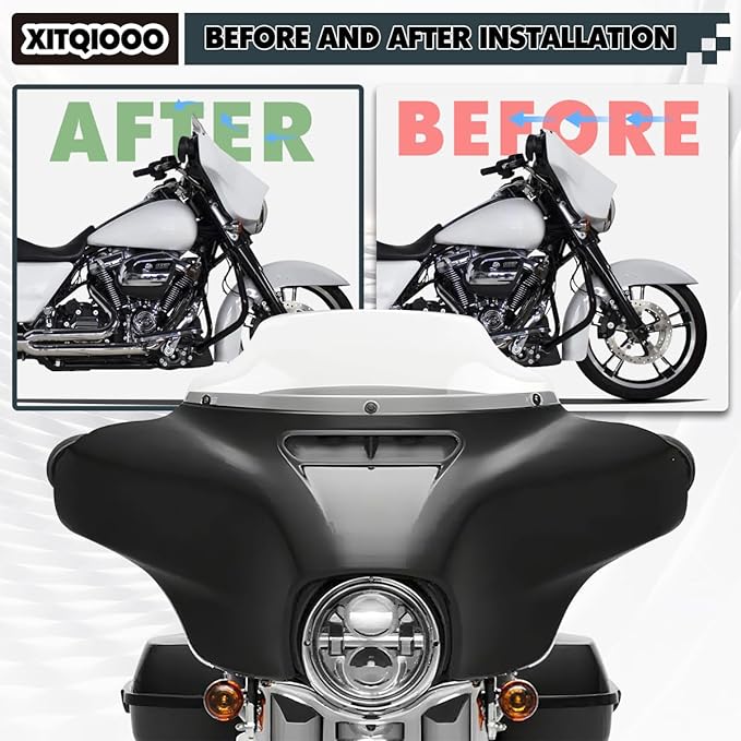6 inch Clean Windshield Windscreen for 2014-2024 Harley Davidson Touring Street Glide Electra Glide/Ultra Limited/Tri Glide FLHT FLHX FLHXS FLHTK