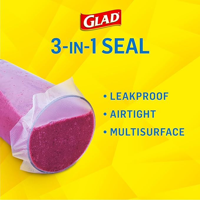 Glad Press'N Seal Food Plastic Wrap, 70 Square Foot Roll (Package May Vary) (Pack of 12)