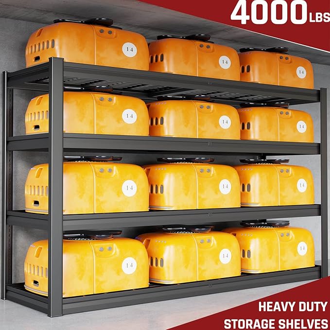 67" Wide Garage Shelving Unit, 30" D Heavy Duty Garage Storage Shelves,3500 LBS Capacity, Industrial Adjustable Shelves for Basement,Kitchen,Warehouse, 2 Pack