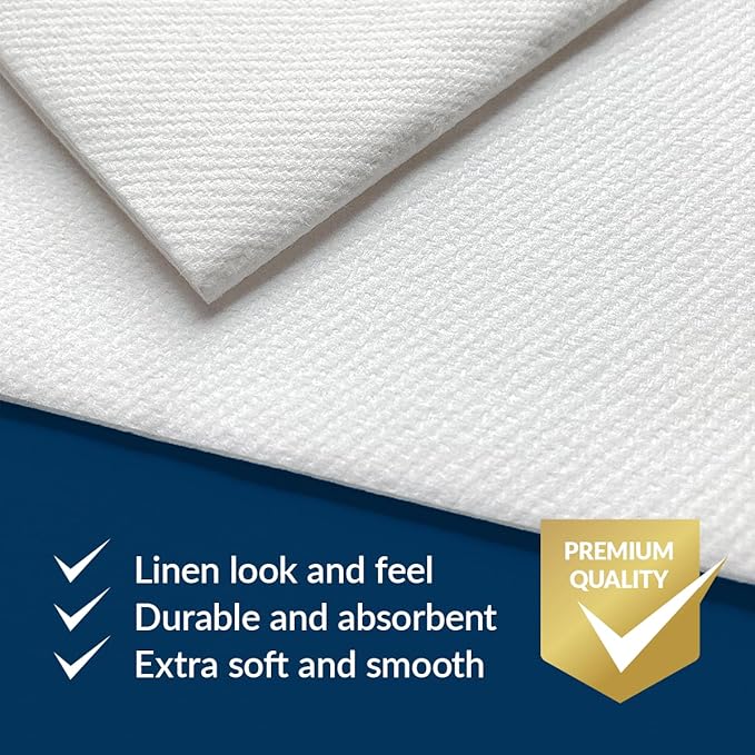 PAW - 50-Pack Disposable Burgundy Linen-Feel Guest Towels 8" x 4" Folded, European Quality Hand Towels, Elegant Dinner Napkins for Special Occasions - Wedding, Birthday, Holiday, Bridal Shower