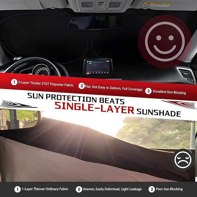 Windshield Sun Shade for 2025 Su-baru Forester Foldable Sun Sunshade for Car Front Window Blocks UV Rays and Heat Automotive Interior Protector Custom Fit Accessories