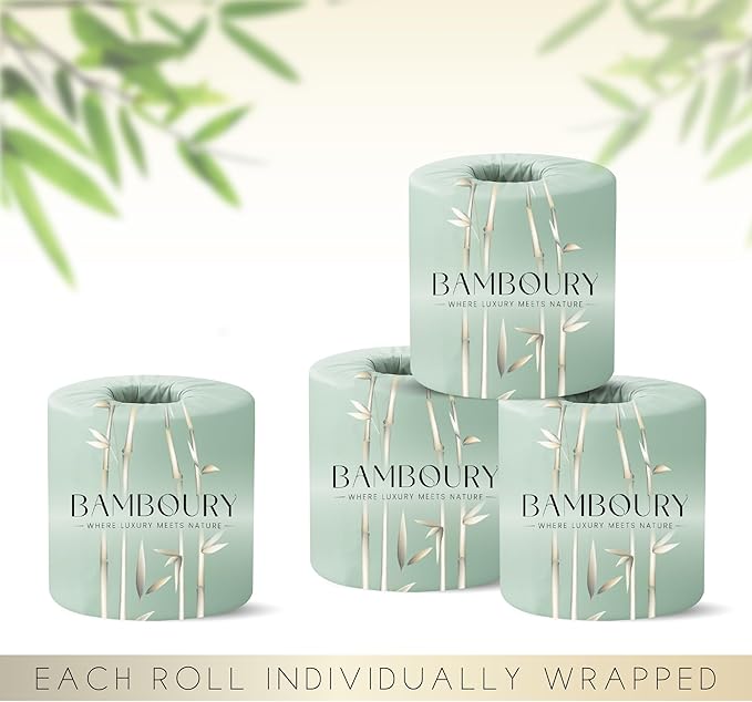 Bamboo Toilet Paper - Premium & Luxurious Eco Choice – FSC Certified, BPA Free, Biodegradable Packaging (24 Pack)