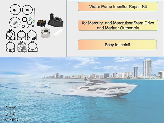 96148Q8 Water Pump Repair Kit for Mercury and Mercruiser Stern Drive and Mariner Outboards 75-225HP
