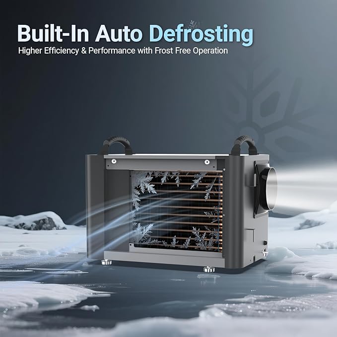 155 Pints Commercial Dehumidifier for Basement with Pump and Drain Hose, Large Space Dehumidifier for Crawl Space, Attic, Garage, Home, Industrial, Water Damage, Auto Defrost, Energy Star