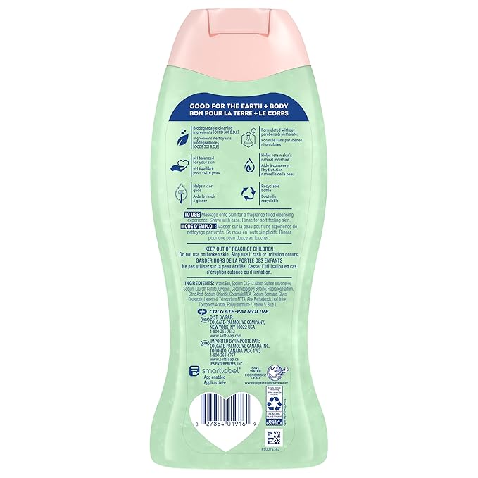 Softsoap Moisturizing Body Wash and Shave Gel, Cool Cucumber Scent, 20 fl oz Bottle