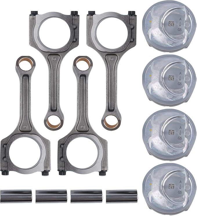 G4KJ 2.4L Engine Rebuild Overhaul Kit w/Crankshaft & Con Rods Compatible with Hyundai Tucson Sonata Santa Fe Kia Sportage Optima Sorento Replace# 23111-2G200 21020-25150 23040-2G510