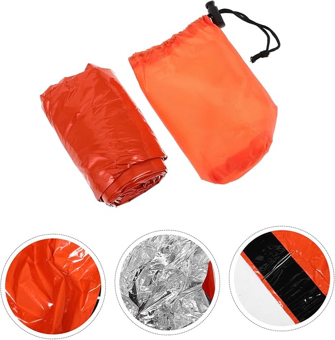 Mipcase 3 Set Thermal Emergency Sleeping Bags Lightweight Rainproof Survival Bivy Sacks with Storage Bags for Camping Hiking Outdoor Activities