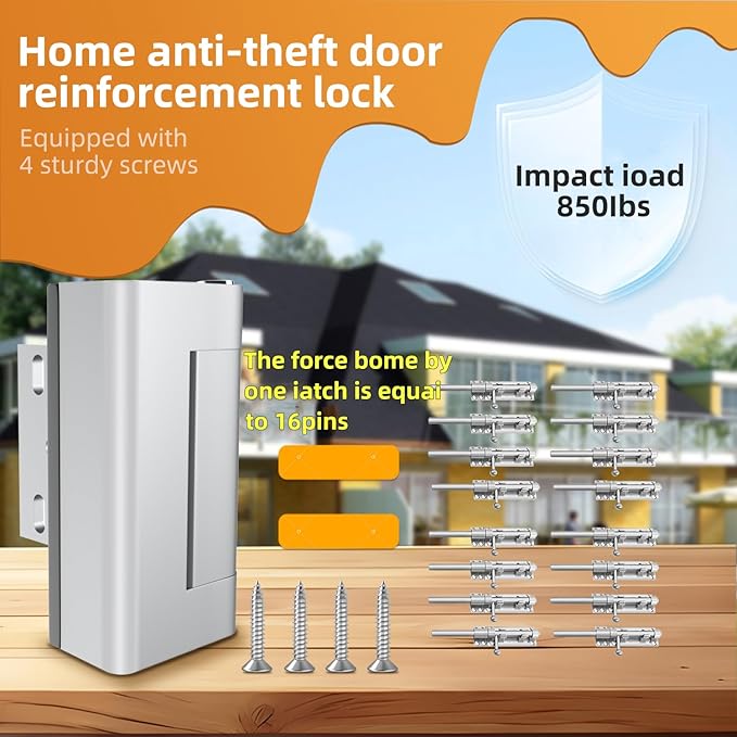 1Pcs Silver Safety Lock Reinforced Buckle Household Aviation Load-Bearing 850 Pounds Special Anti Unlocking Structure Child Safety