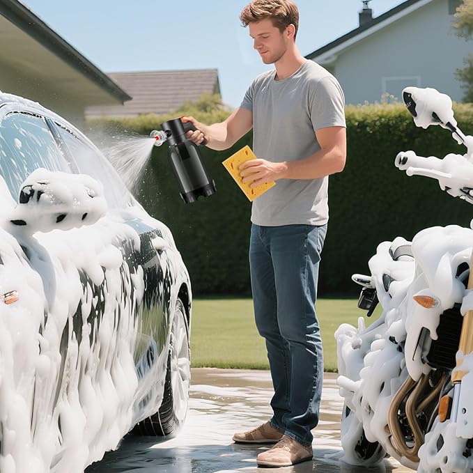 Uten Cordless Electric Foam Sprayer - 2L Foam Pump Sprayer, Car Washing Applicator, Tangle-Free for Cars, Daily Cleaning, Pets