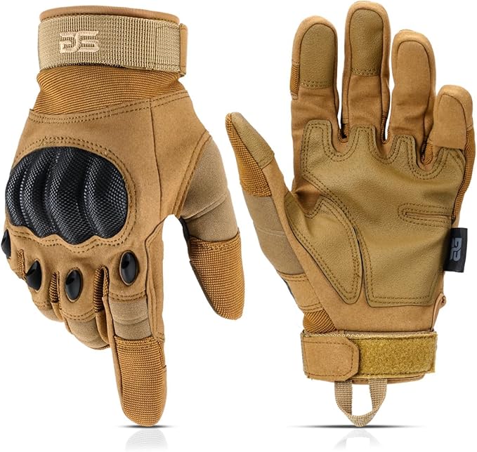Glove Station Tactical Gloves for Men – Touchscreen Utility Gear with Hard Knuckle Protection Used in Motorcycle, Airsoft, Combat, Police, Shooting & Outdoor Work