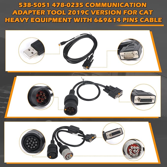 ET-4 Diagnostic Adapter Tool 538-5051 478-0235 2019C Version & 2021 Version for CAT Heavy Equipment(6&9&14 Pins Cable) ET4 Communication Diagnostic Tool