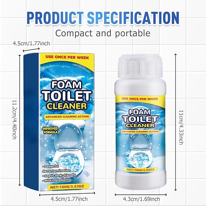 Foam Toilet Cleaner, 2025 New Powerful Toilet Bowl Cleaner, Advanced Bathroom Cleaner for Home, Powerful Instant Bowl Cleaners for Toilets Squatting Pans（2PCS）