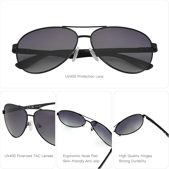 ZENOTTIC Polarized Aviator Sunglasses for Men Carbon Fiber Temple Pilot Sun Glasses with Mirrored Lens UV Protection