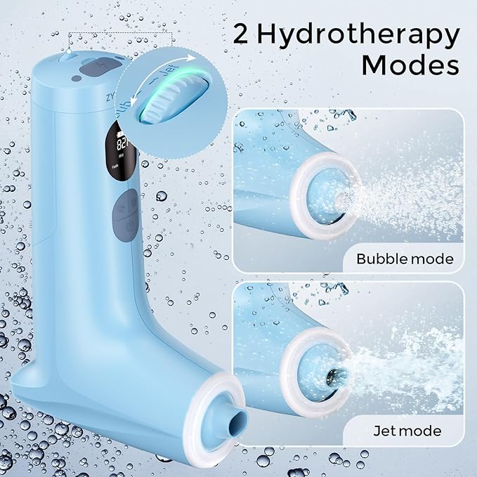 Bath Jets for Tub Bath Jet/Bubble Mode Portable Spa Rechargeable 3-Level Adjustable 7 Colors RGB Breathing Light Digital Display Screen for Home/Bathtub/Jacuzzi Christmas Gifts for Women