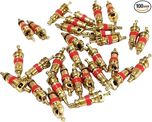 100 Pcs Car Tire Valve Stem Cores, Premium Nickel Plated Auto Valve Cores, Universal Vehicle Tire Repair Valves for Cars, SUVs, Bicycles, Trucks, Motorcycles