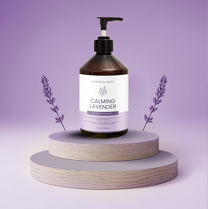 Luxury Liquid Hand Soap - Natural Scented Hand Wash - Gentle Hand Soap with Essential Oils & Aloe Vera - Moisturizing Handwash for Bathroom and Kitchen, Calming Lavender Scent, 16.9oz