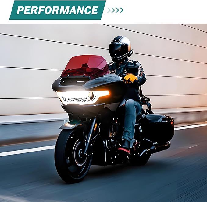 11.5'' Windshield Windscreen Motorcycle Wind Splitter Fit for Harley Road Glide FLTRXSE 2023-later FLTRX FLTRXSTSE 2024-later for Dual Headlights Red