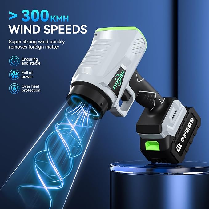 Leaf Blower Cordless with High Power,with Battery and Charger，Extended Nozzle, Lightweight Handheld Design, Leaf Blower for Patio Cleaning,car Blowing Water,Lawn Care,Blowing Leaves/Dust.