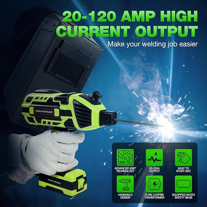 Portable Welder Handheld 110V Handheld Welder Machine, 20-120Amp Portable Welding Machine with IGBT Inverter 6 Variable Current Adjustment, Portable ARC welding machine for 1/16''-1/8'' Welding Rods
