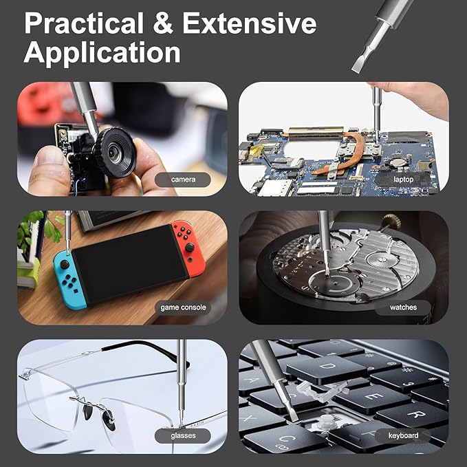 Multi Bit Magnetic Screwdriver Set Upgrade 24 In 1 Small Magnetic Screwriver Kit, Multi-purpose Repair Tool with Premium Quality Case for iPhone,iPad, Computer,Laptop (Black)