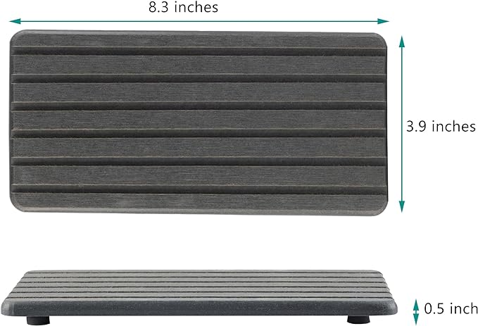 2 PCS Water Absorbent Diatomite Coasters Rectangle, Grooved Design, Water Absorbing Stone Used for Hand Soaps & Plants & toiletries in The Modern Home