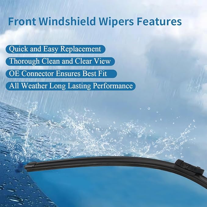 Wiper Blades for Honda HRV 2023 2024 2025, OEM Quality Windshield Wipers 26 17 In and Rear Wiper Blade 12 Inch, Easy to Install Replacement Wipers Set of 3