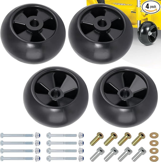 Lawn Mower Deck Wheels 4 Pack Deck Wheels with Full Accessories Kit Replace for John Deere AM116299 AM125172 AM133602 M111489 Replace for MTD 734-04039 753-04856 734-3058